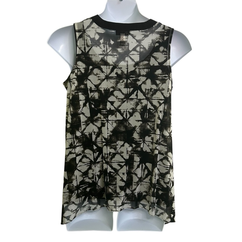 NWOT Alfani Women’s Black and White Abstract Sleeveless Blouse Top Boho Sz 0X - Picture 2 of 12